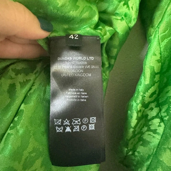 DUNDAS new with tags Green Silk Blend Dress 42 - Picture 11 of 12